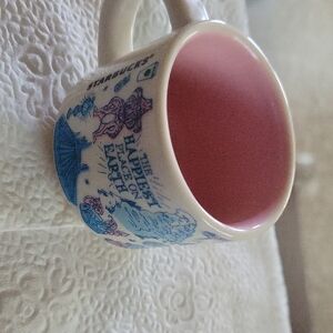 Starbucks Pink Interior Mug with Blue Artwork